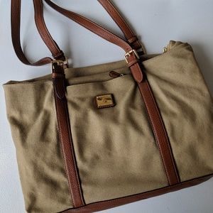 Ralph Lauren | Green Tan Canvas Bag
